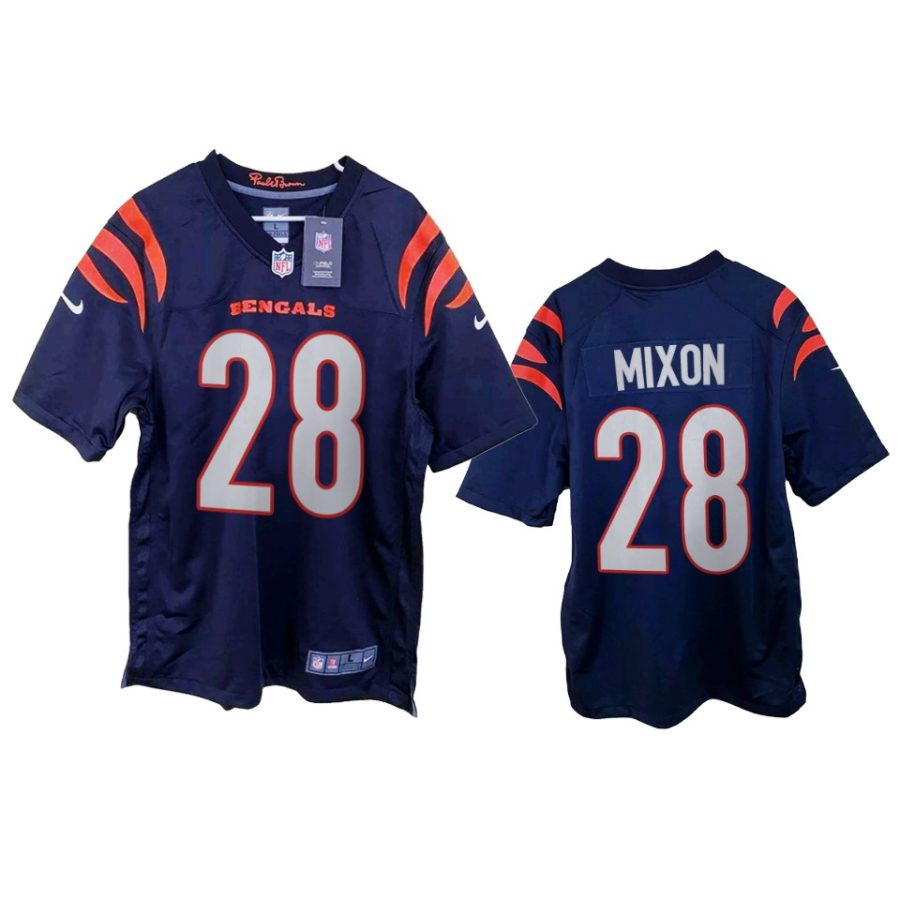 mens bengals joe mixon navy 2021 game jersey