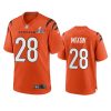 mens bengals joe mixon orange super bowl lvi game jersey