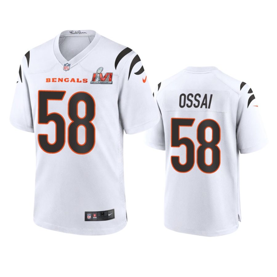 mens bengals joseph ossai white super bowl lvi game jersey