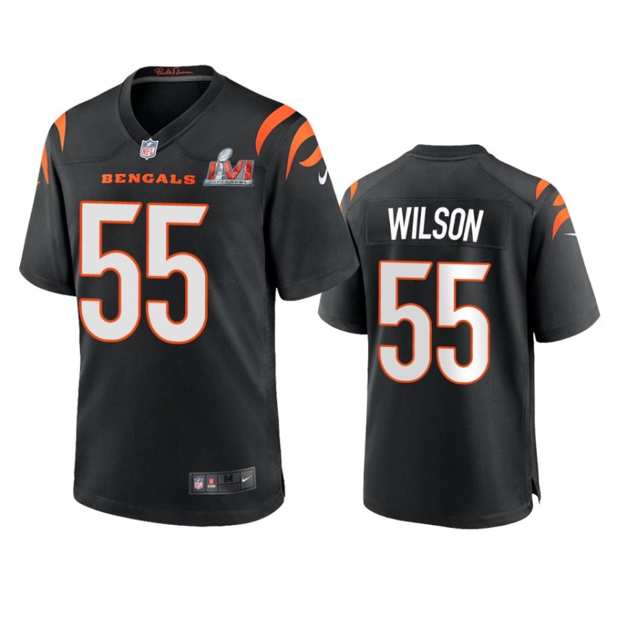 mens bengals logan wilson black super bowl lvi game jersey