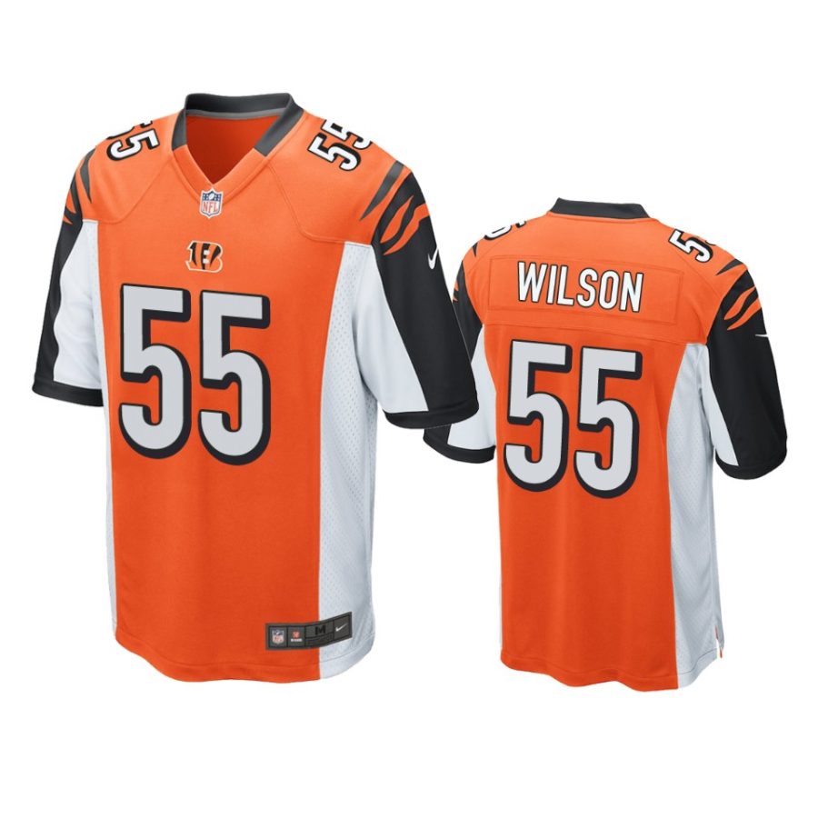 mens bengals logan wilson orange game jersey