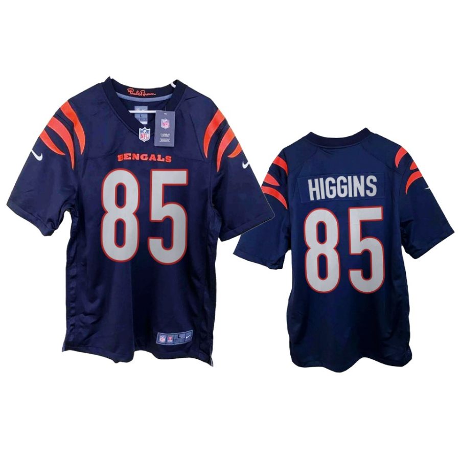 mens bengals tee higgins navy 2021 game jersey