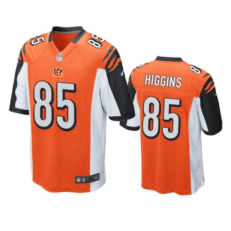 mens bengals tee higgins orange game jersey