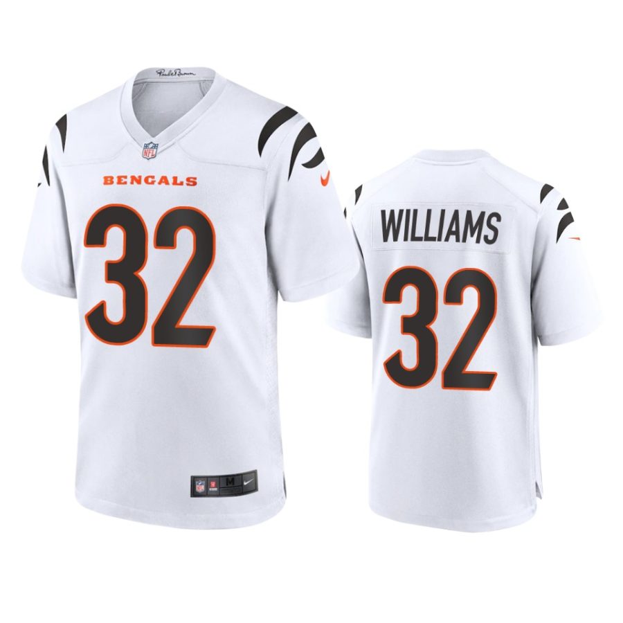 mens bengals trayveon williams white 2021 game jersey