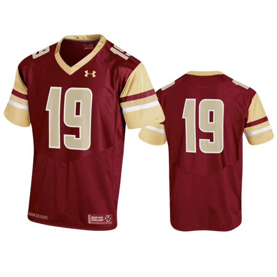 mens boston college eagles 19 under armour maroon replica jersey