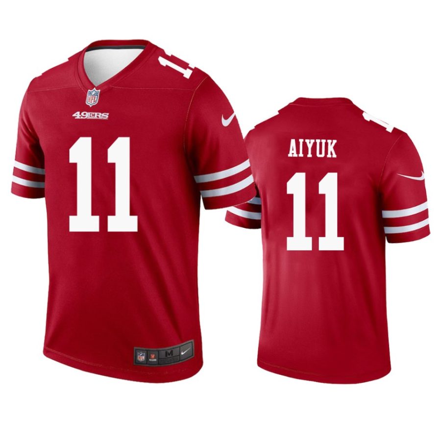 mens brandon aiyuk 49ers scarlet legend jersey