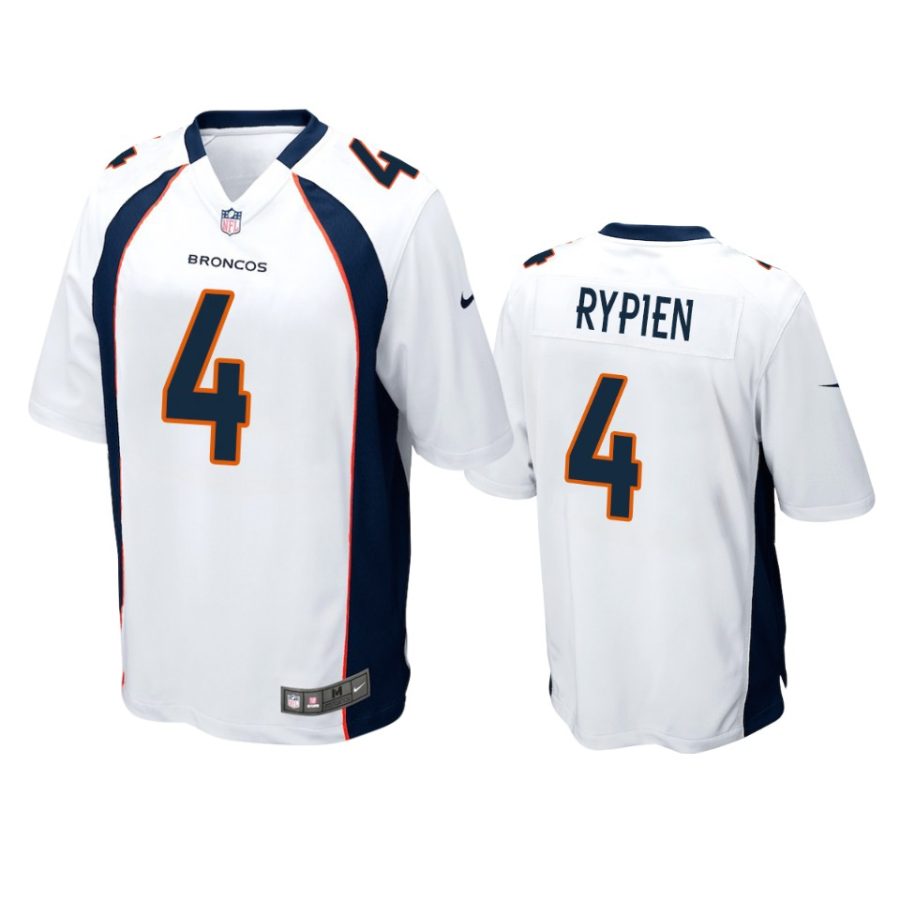 mens broncos brett rypien white game jersey