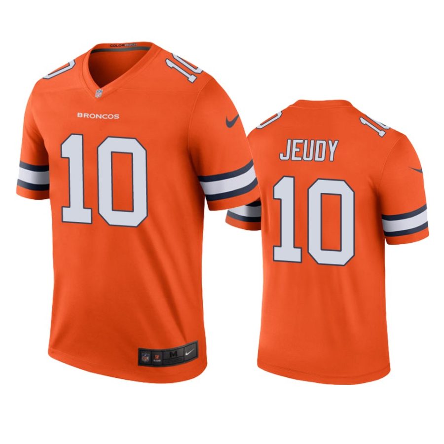 mens broncos jerry jeudy orange color rush legend jersey