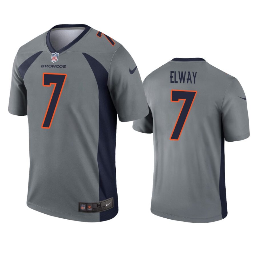 mens broncos john elway gray inverted legend jersey