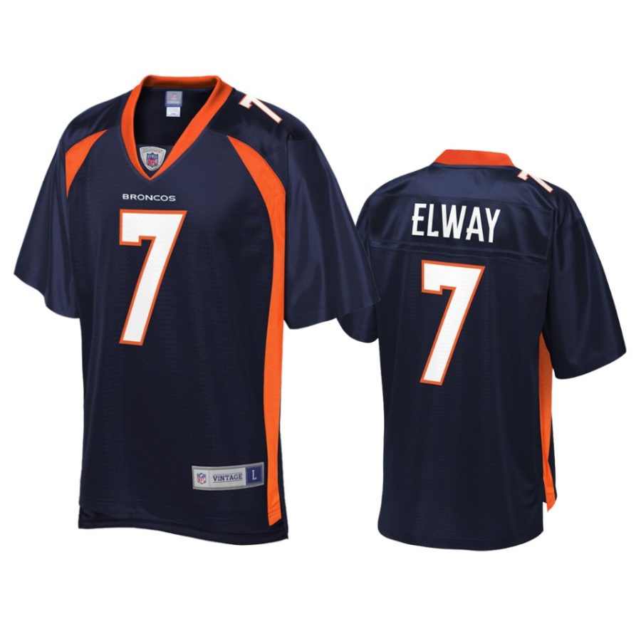 mens broncos john elway navy replica jersey