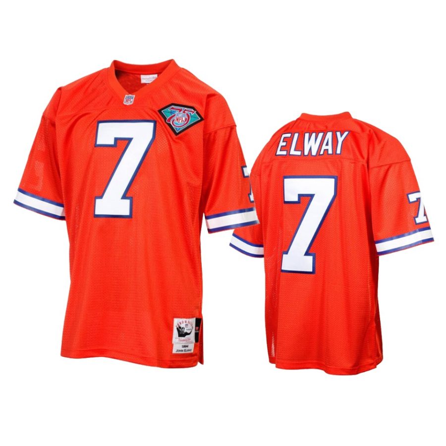 mens broncos john elway orange silver anniversary throwback jersey