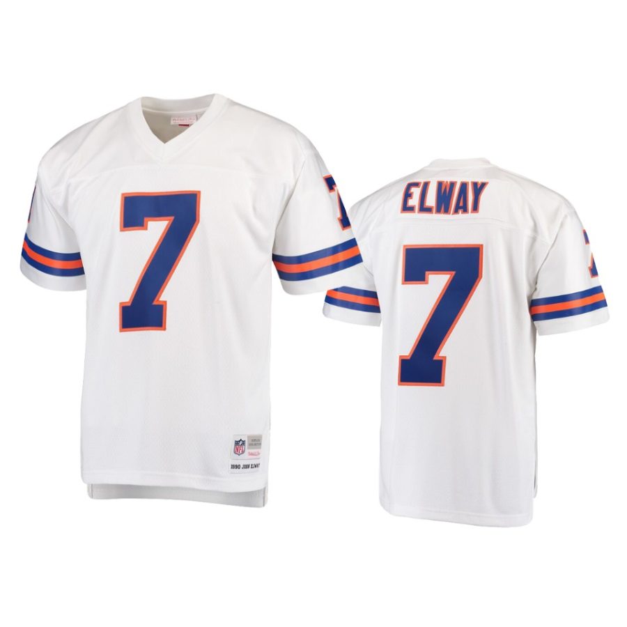 mens broncos john elway white replica jersey