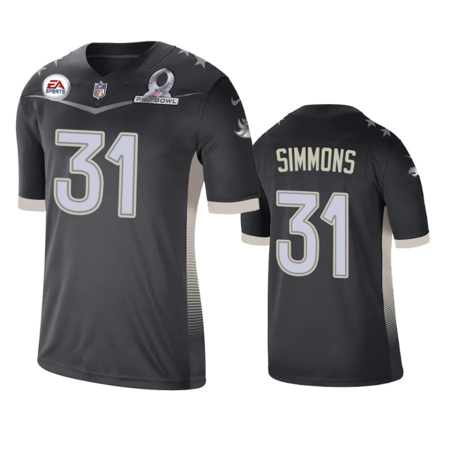 mens broncos justin simmons anthracite 2021 afc pro bowl game jersey