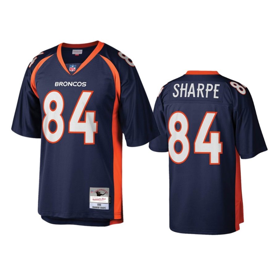 mens broncos shannon sharpe navy legacy replica jersey