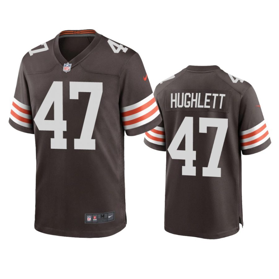 mens browns charley hughlett brown 2020 game jersey