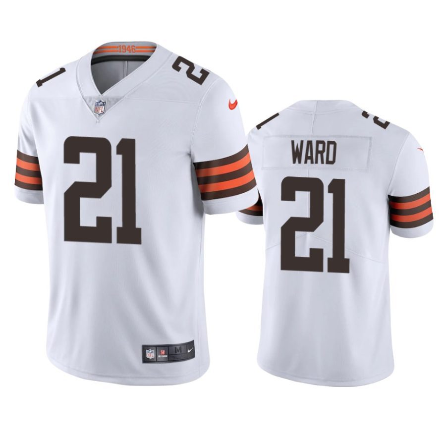 mens browns denzel ward white 2020 vapor limited jersey