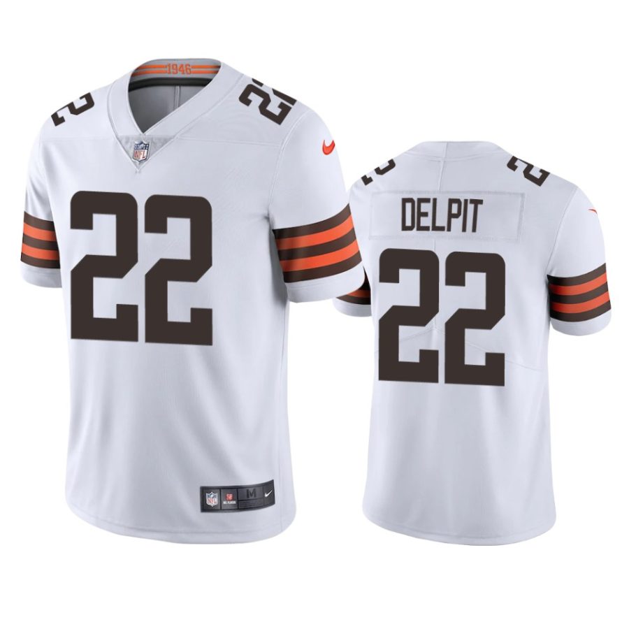 mens browns grant delpit white vapor limited jersey