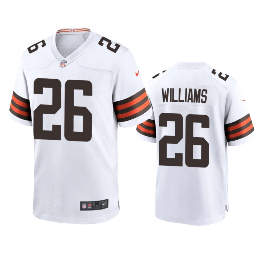 mens browns greedy williams white 2020 game jersey