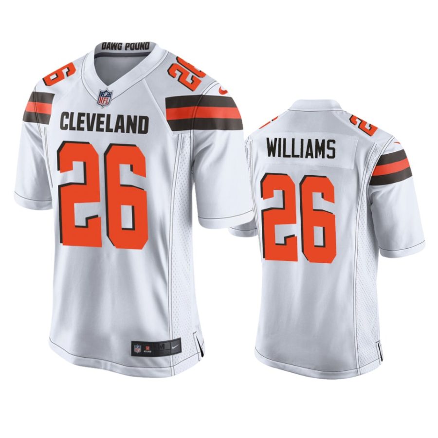 mens browns greedy williams white game jersey