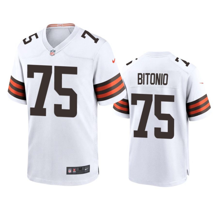 mens browns joel bitonio white 2020 game jersey