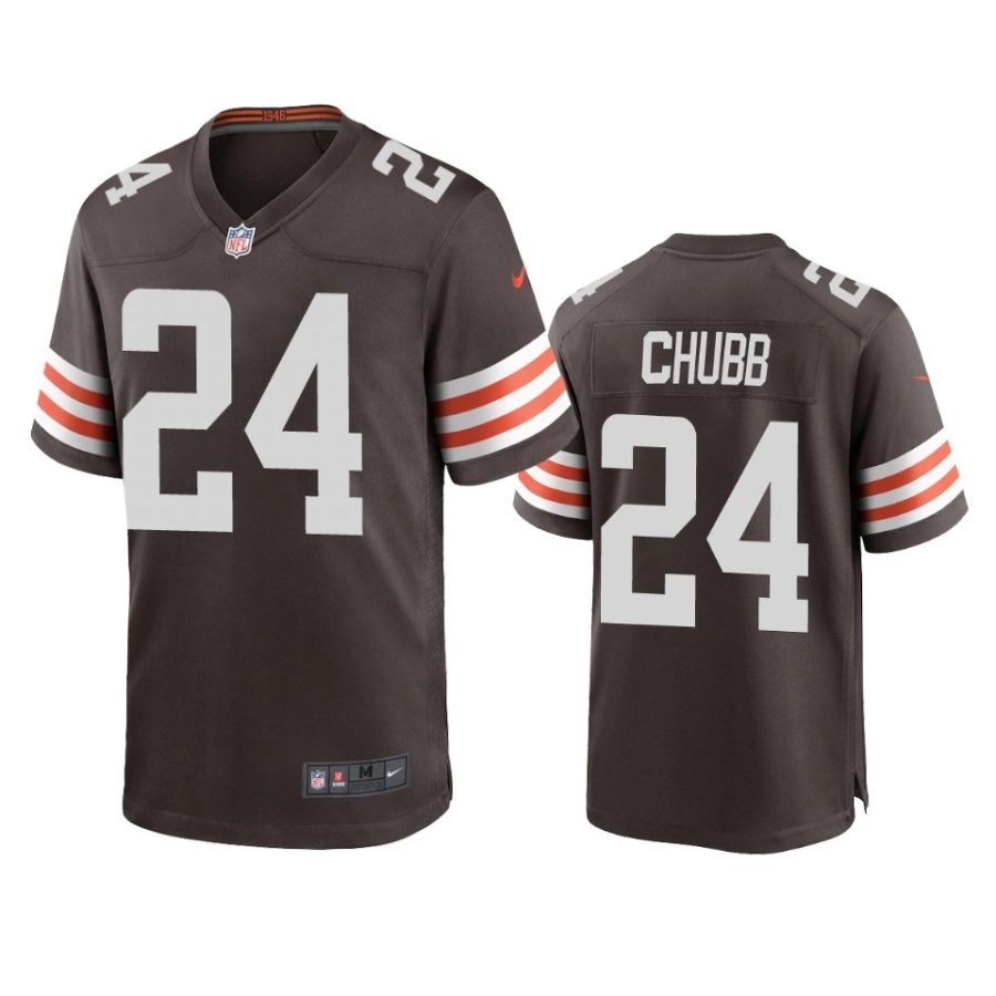 mens browns nick chubb brown 2020 game jersey