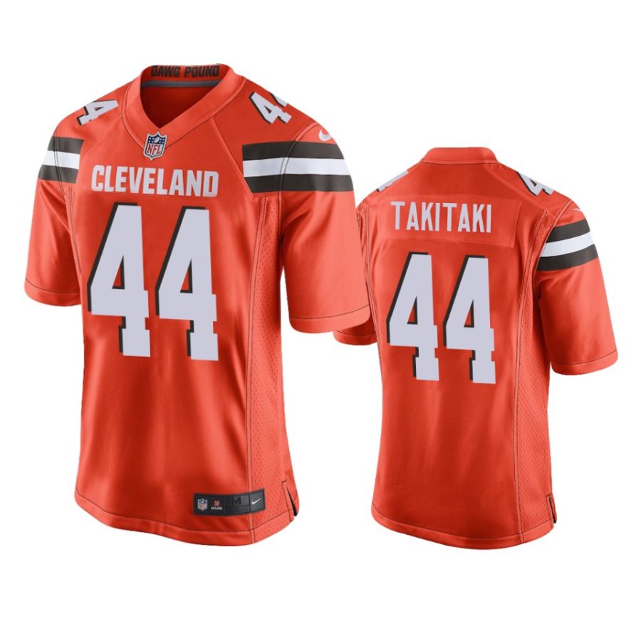 mens browns sione takitaki orange game jersey