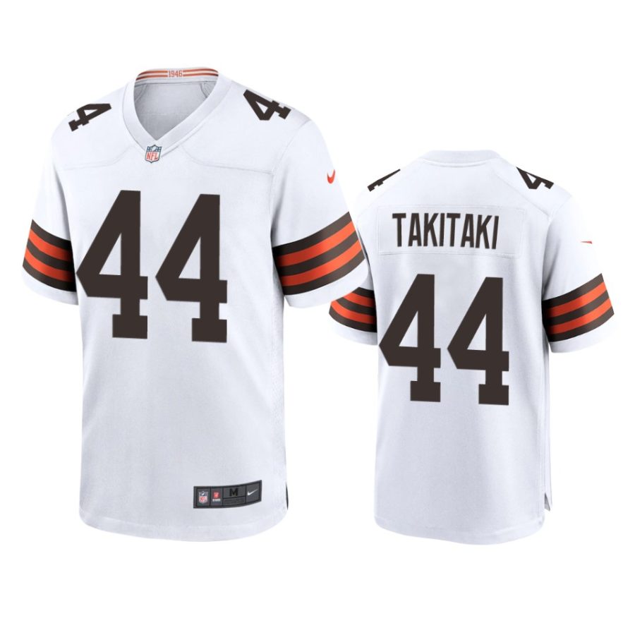 mens browns sione takitaki white 2020 game jersey