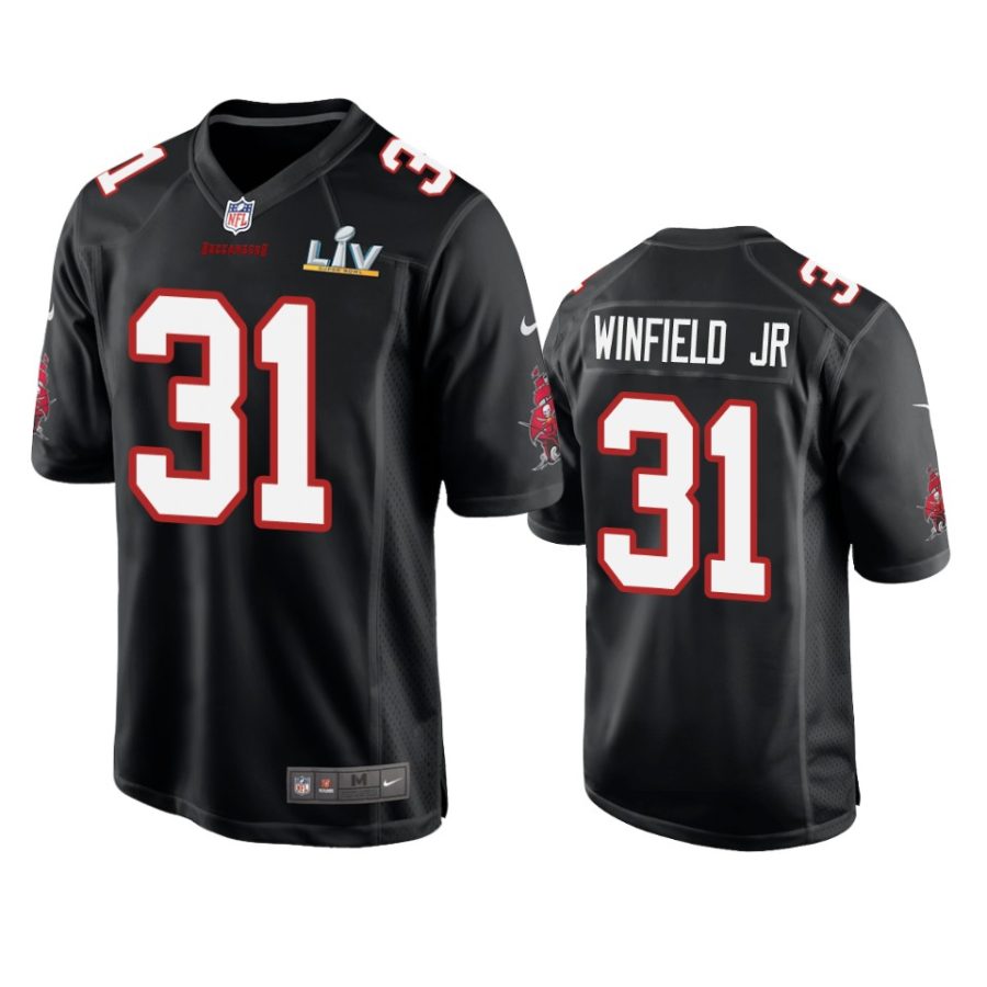 mens buccaneers antoine winfield jr. black super bowl lv game fashion jersey