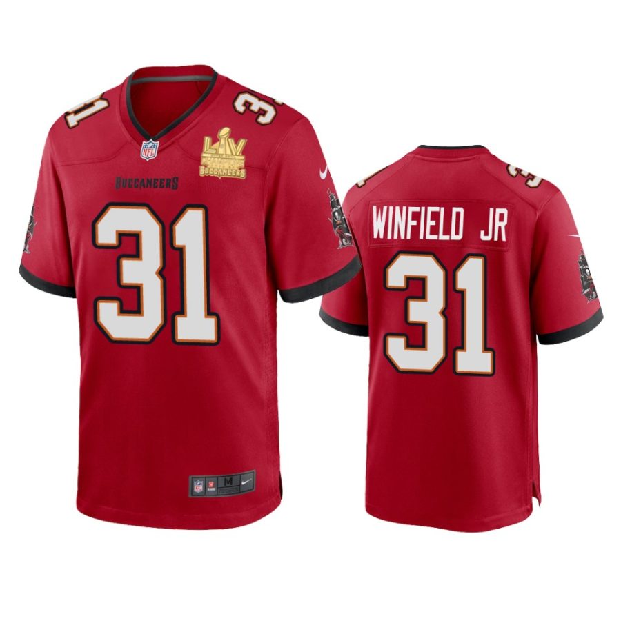 mens buccaneers antoine winfield jr. red super bowl lv champions game jersey