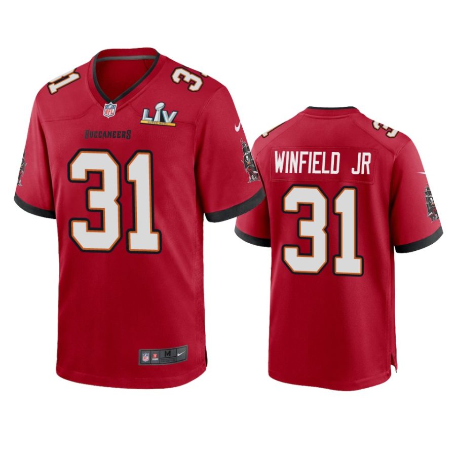 mens buccaneers antoine winfield jr. red super bowl lv game jersey