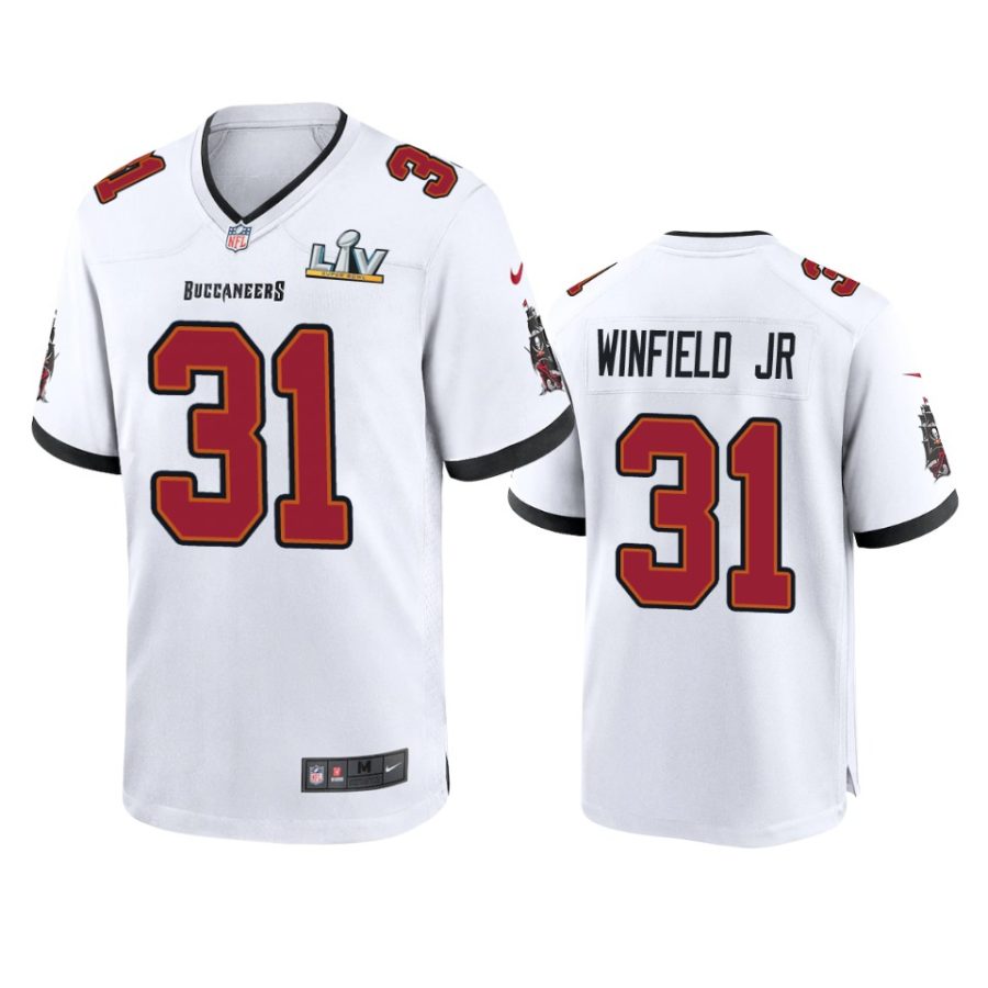 mens buccaneers antoine winfield jr. white super bowl lv game jersey