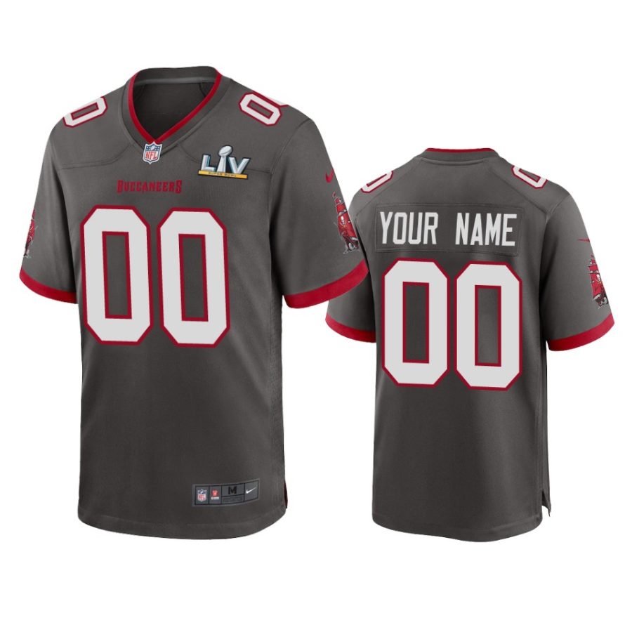 mens buccaneers custom pewter super bowl lv game jersey