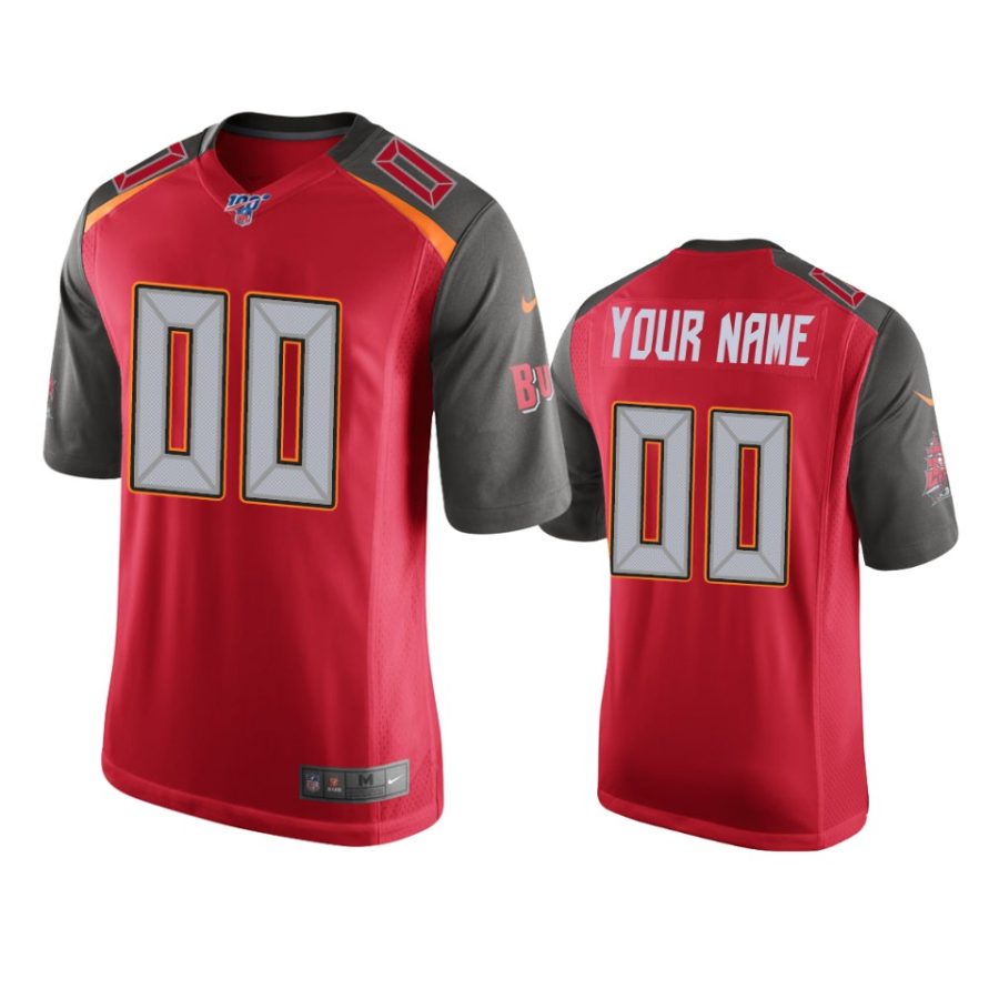 mens buccaneers custom red 100th season game jersey