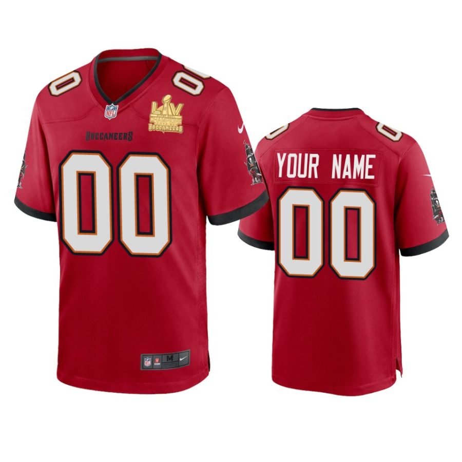 mens buccaneers custom red super bowl lv champions game jersey