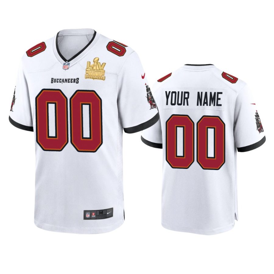 mens buccaneers custom white super bowl lv champions game jersey