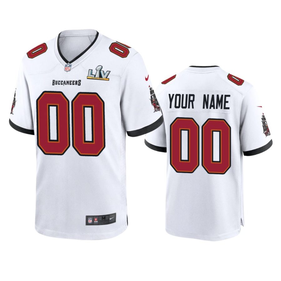 mens buccaneers custom white super bowl lv game jersey