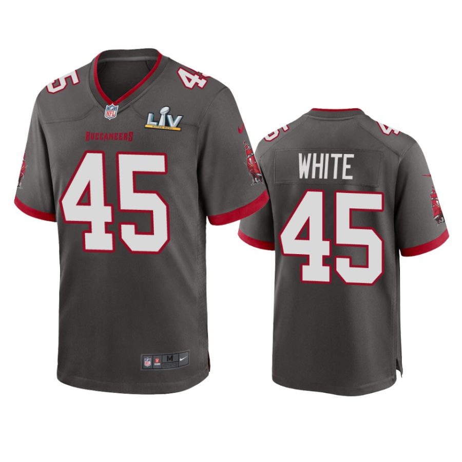 mens buccaneers devin white pewter super bowl lv game jersey