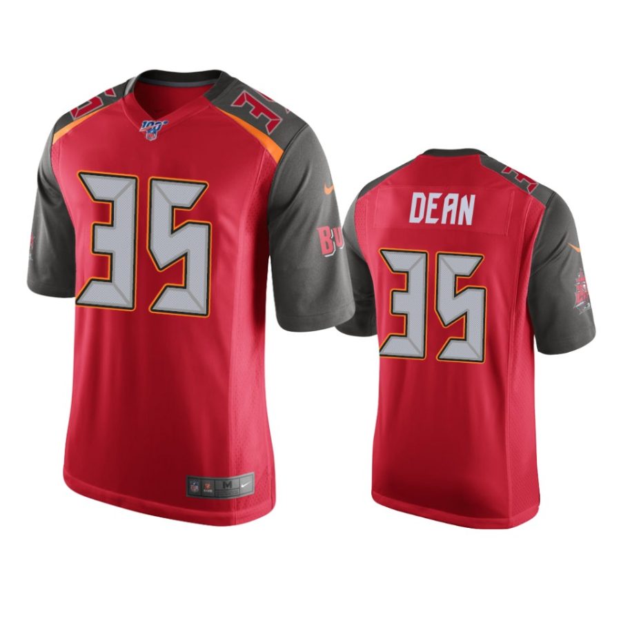 mens buccaneers jamel dean red 100th season game jersey