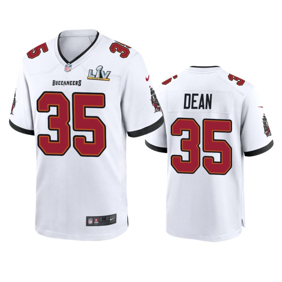 mens buccaneers jamel dean white super bowl lv game jersey