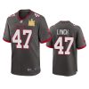 mens buccaneers john lynch pewter super bowl lv champions game jersey