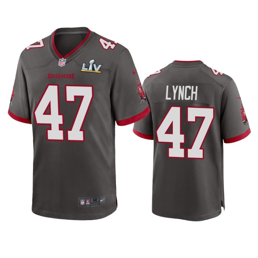 mens buccaneers john lynch pewter super bowl lv game jersey