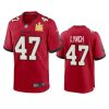 mens buccaneers john lynch red super bowl lv champions game jersey