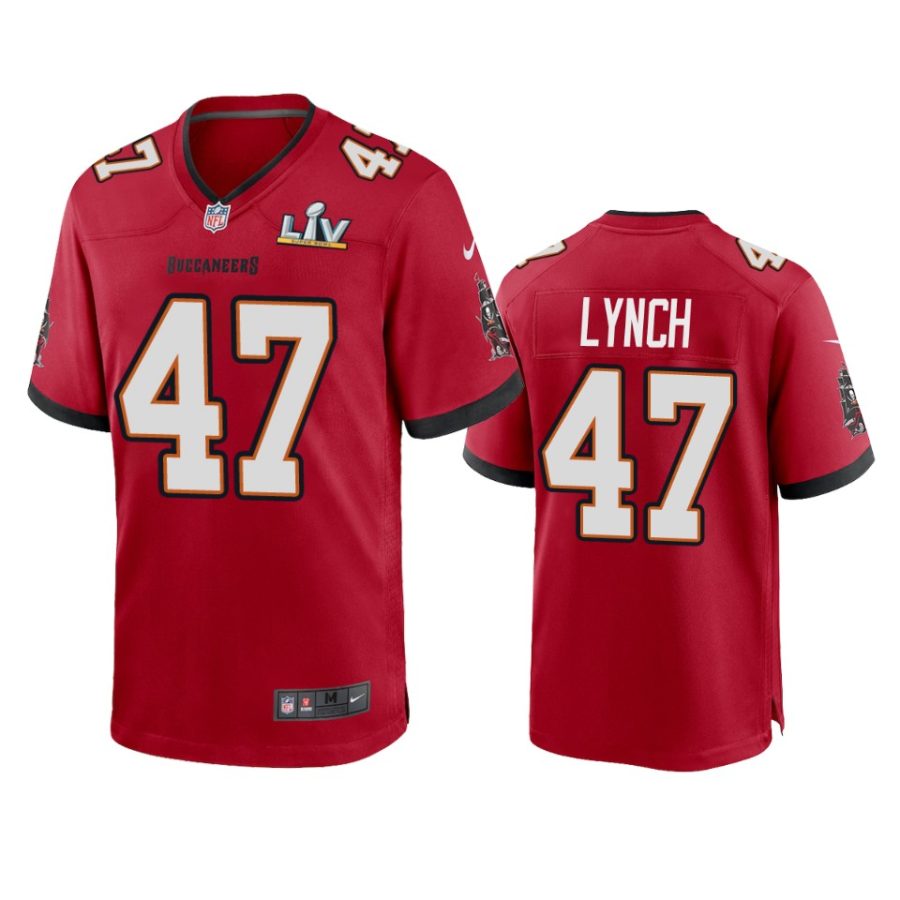 mens buccaneers john lynch red super bowl lv game jersey