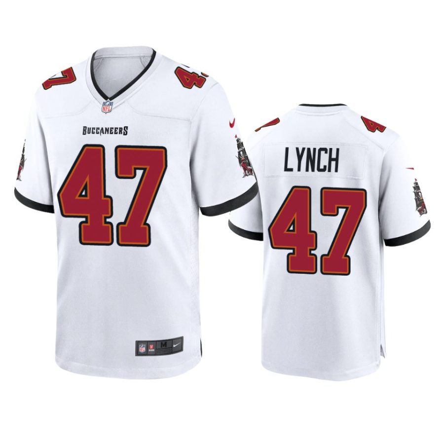 mens buccaneers john lynch white 2020 game jersey