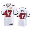 mens buccaneers john lynch white super bowl lv champions game jersey