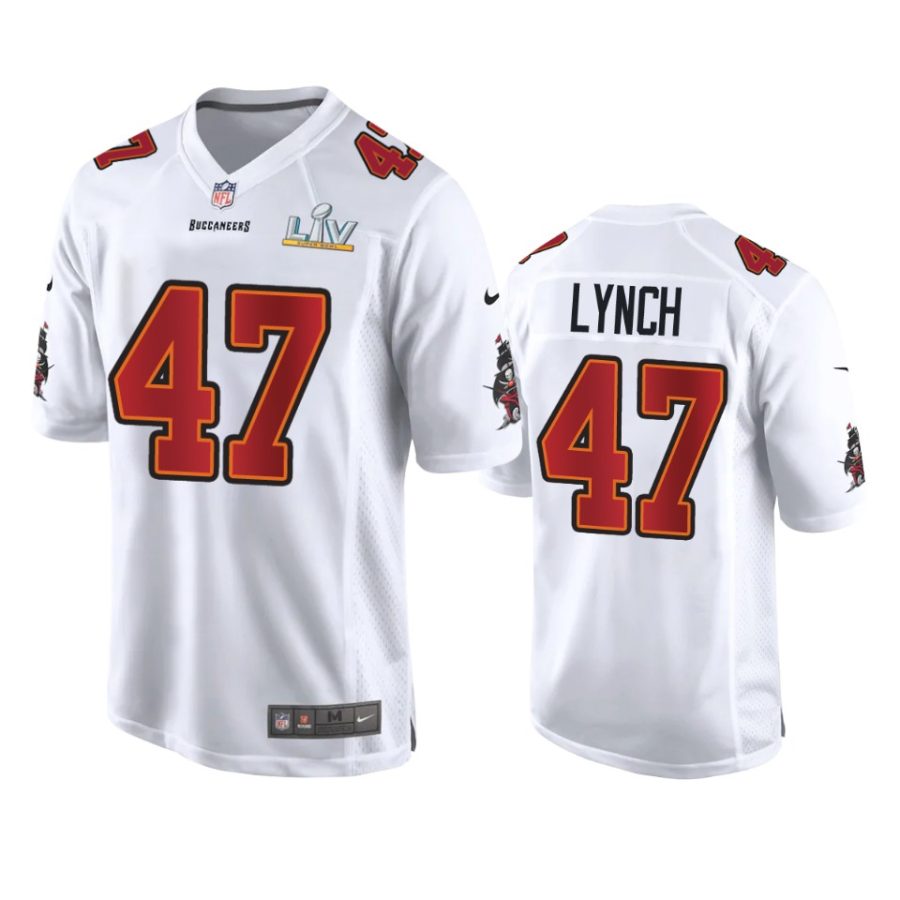 mens buccaneers john lynch white super bowl lv game fashion jersey