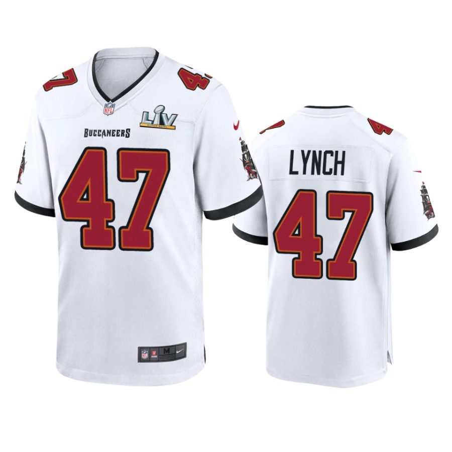 mens buccaneers john lynch white super bowl lv game jersey