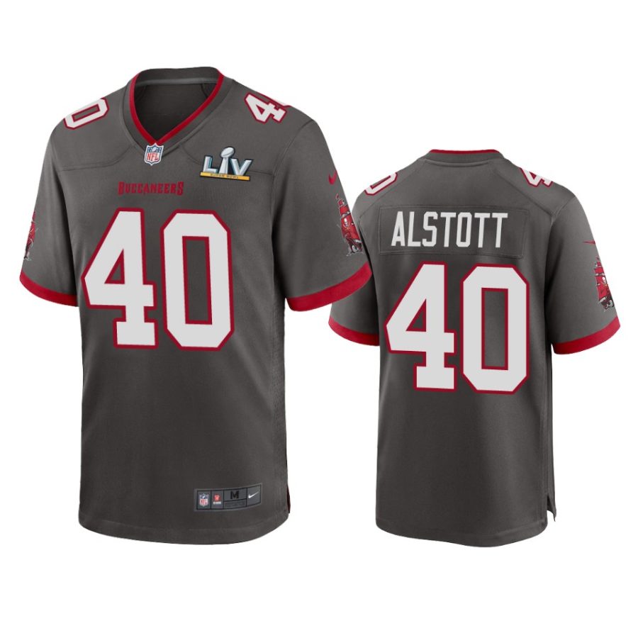 mens buccaneers mike alstott pewter super bowl lv game jersey