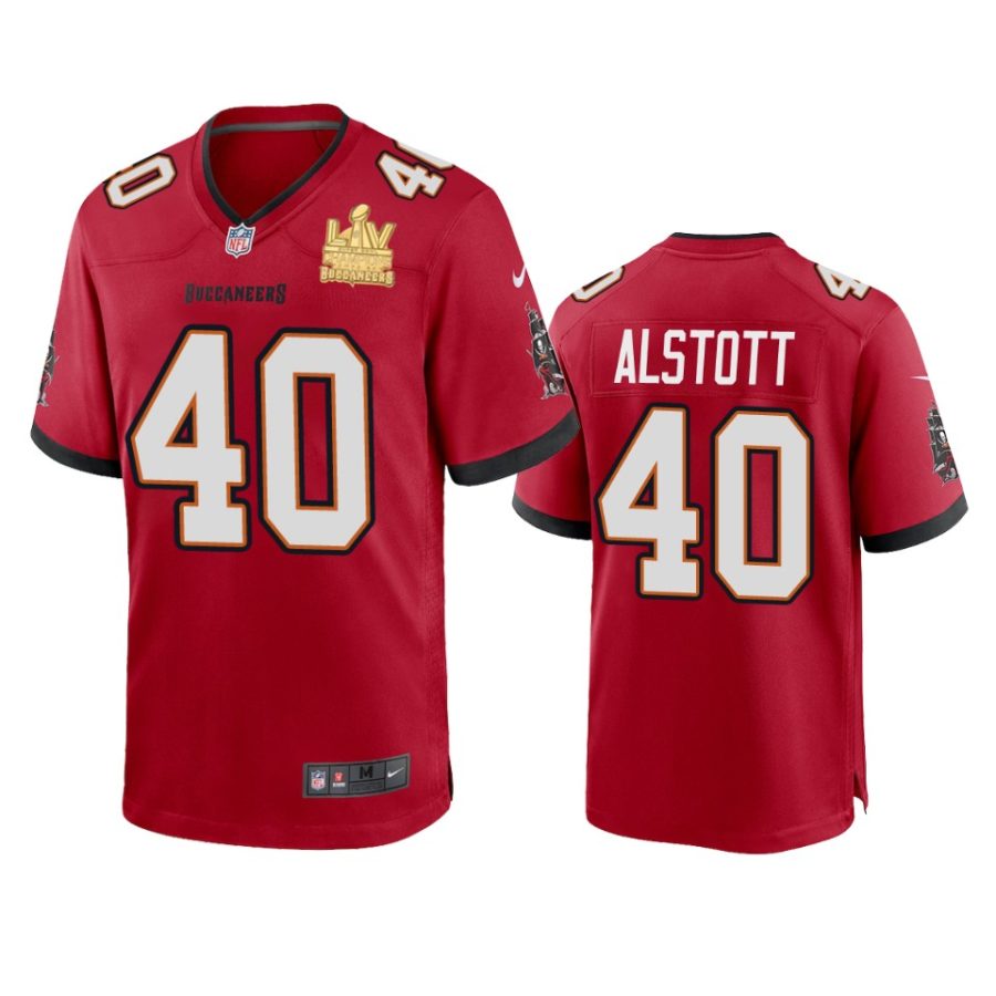 mens buccaneers mike alstott red super bowl lv champions game jersey