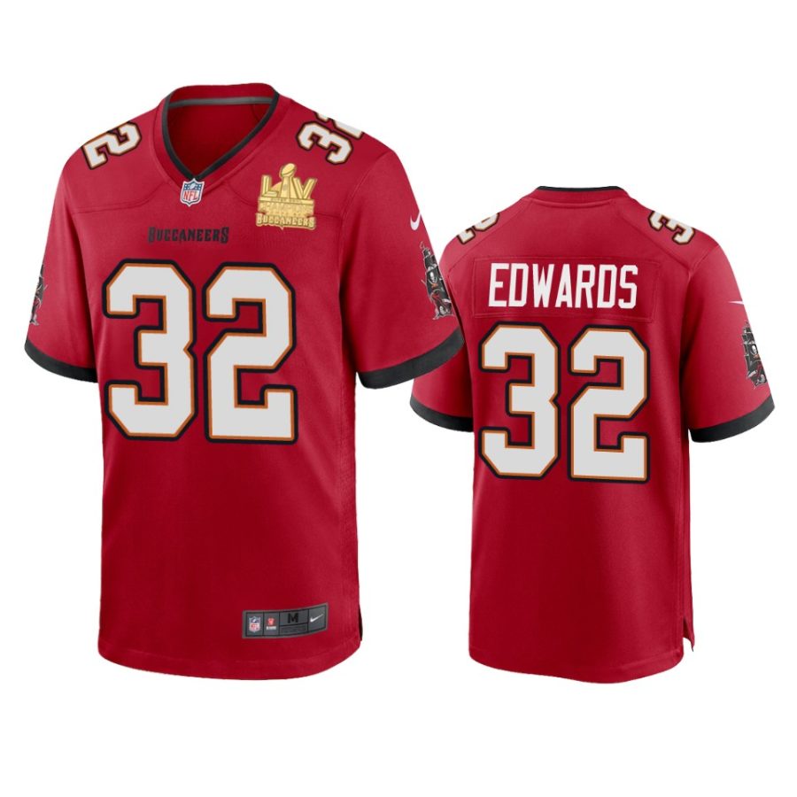 mens buccaneers mike edwards red super bowl lv champions game jersey